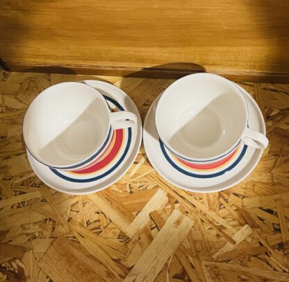 Pair of Striped Tea or Coffee Cups & Saucers - Image 3