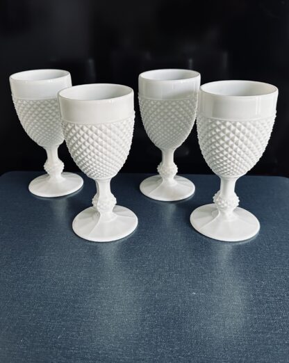 Set of 4 Vintage Casa Pupo Wine Glasses White 60s 70s Mid Century