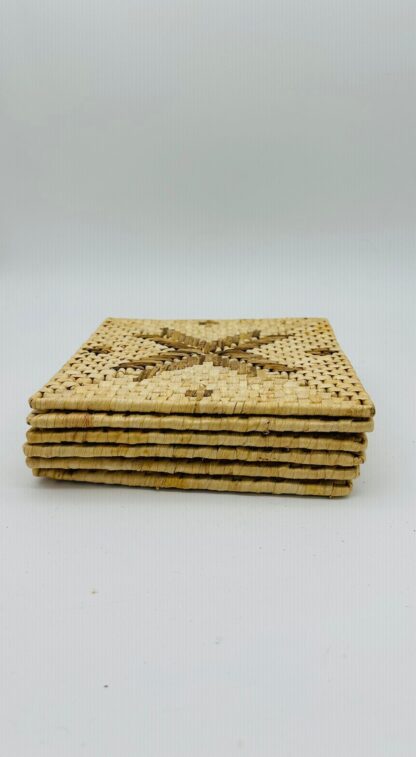 Set Of 6 Vintage Woven Placemats in Storage Box - Image 3