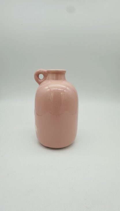Vintage Pink Ceramic Decorative Bottle Vase Floral - Image 5