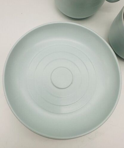 Vintage Hornsea Swan Lake Concept Tea Cups & Saucers Set x 4 Duck Egg Blue 1970s - Image 6