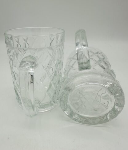 Pair of Vintage French Lead Crystal Small Beer Glasses Steins - Image 2